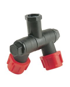 Portaboquilla Articulado Doble 1/4"HE Baja Presion Tuerca 3/8"