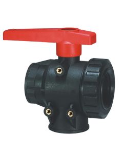 Valvula de Bola 3 Vias 2" Entrada Inf. "Mod T"