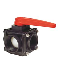 Valvula de Bola 3 vias Polipropileno 1"