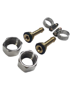 Kit 2 Racor Bronce Mang. 1/2" Tuerca Hexagonal y Abrazadera Inox